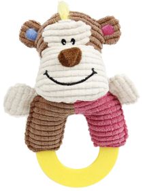 Plush Squeaky Teething Toy (Color: Pink / Brown)
