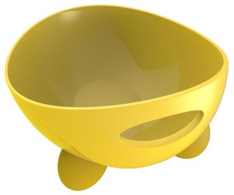 Tilted Dishwasher Safe Dog Bowl (Color: Yellow)
