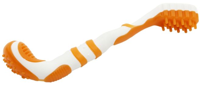 TPR Dog Toothbrush Chew Toy (Color: Orange)