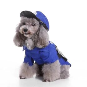 Police Dog Costume Uniform (Color: Blue, size: large)