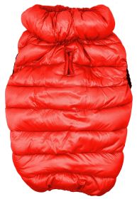 Quilted Thermal Dog Jacket (Color: Red, size: X-Small)