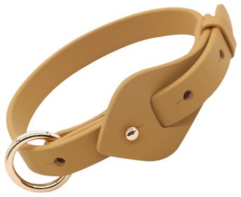 Designer Leather Dog Collar (Color: Apricot, size: medium)