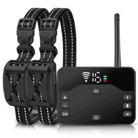 Wireless Electric Dog Fencing System (Type: Fence with 2 Collar, Color: Black)