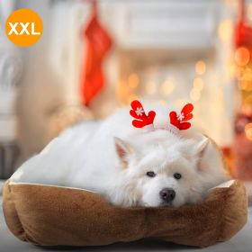 XXL Soft Fleece Dog Bed (Color: Brown, size: XXL)