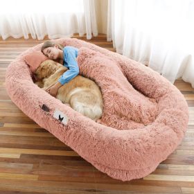 Human Sized Orthopedic Dog Bed (Color: Pink, size: 6XL(71"L x 45"W x 12"Th))