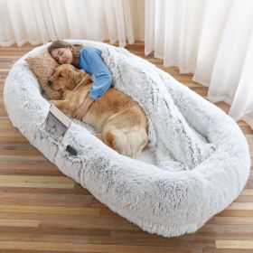 Human Sized Orthopedic Dog Bed (Color: Gray, size: 6XL(71"L x 45"W x 12"Th))
