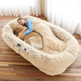 Human Sized Orthopedic Dog Bed (Color: Beige, size: 6XL(71"L x 45"W x 12"Th))