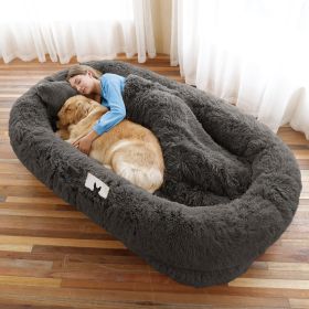 Human Sized Orthopedic Dog Bed (Color: DarkGrey, size: 6XL(71"L x 45"W x 12"Th))